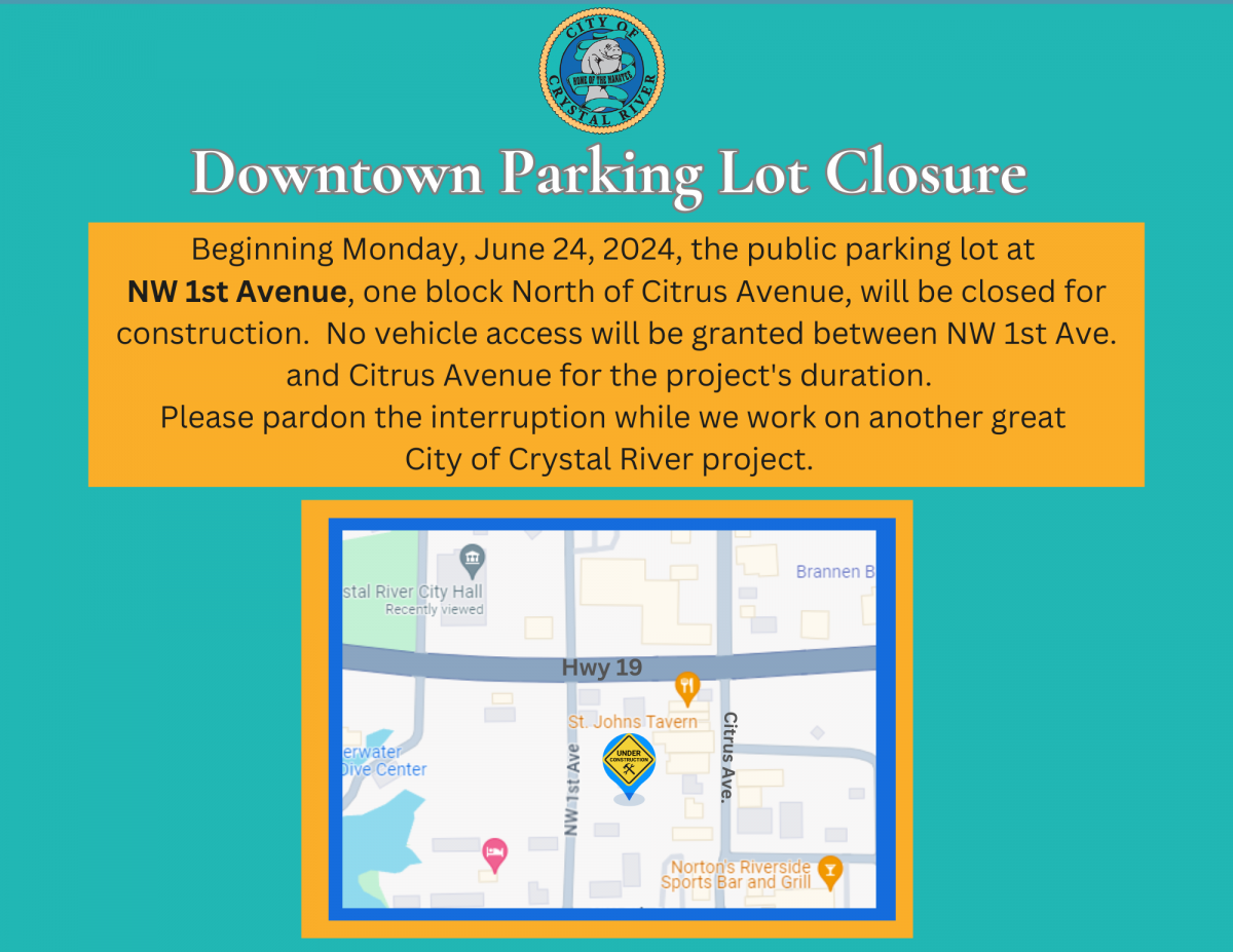 Downtown Parking Lot Closure Notification 